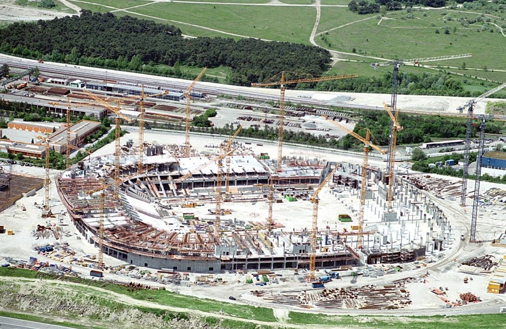 Luftaufnahme München - Baustelle der Allianz Arena in München im Bundesland Bayern