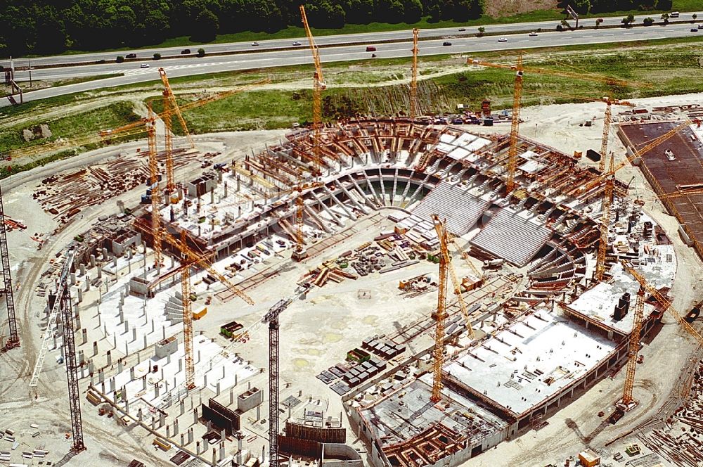 Luftbild München - Baustelle der Allianz Arena in München im Bundesland Bayern