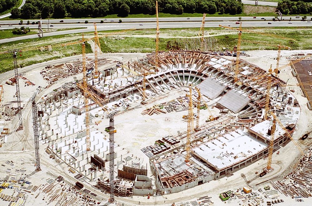 Luftaufnahme München - Baustelle der Allianz Arena in München im Bundesland Bayern
