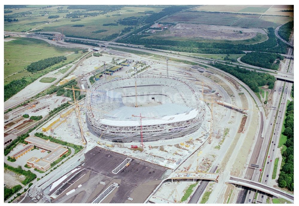 München aus der Vogelperspektive: Baustelle der Allianz Arena in München im Bundesland Bayern