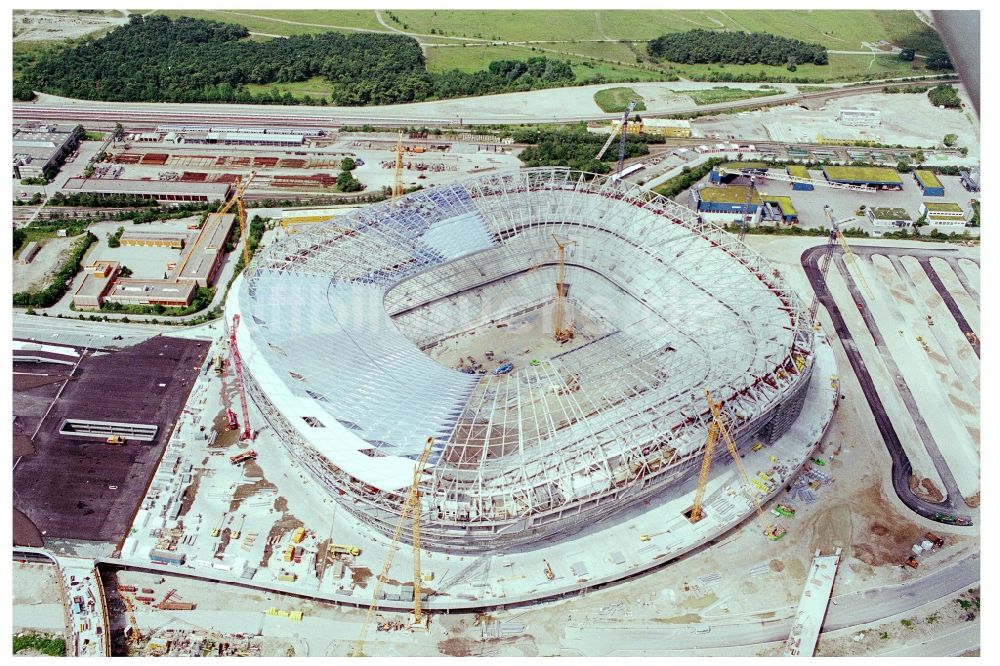 Luftaufnahme München - Baustelle der Allianz Arena in München im Bundesland Bayern