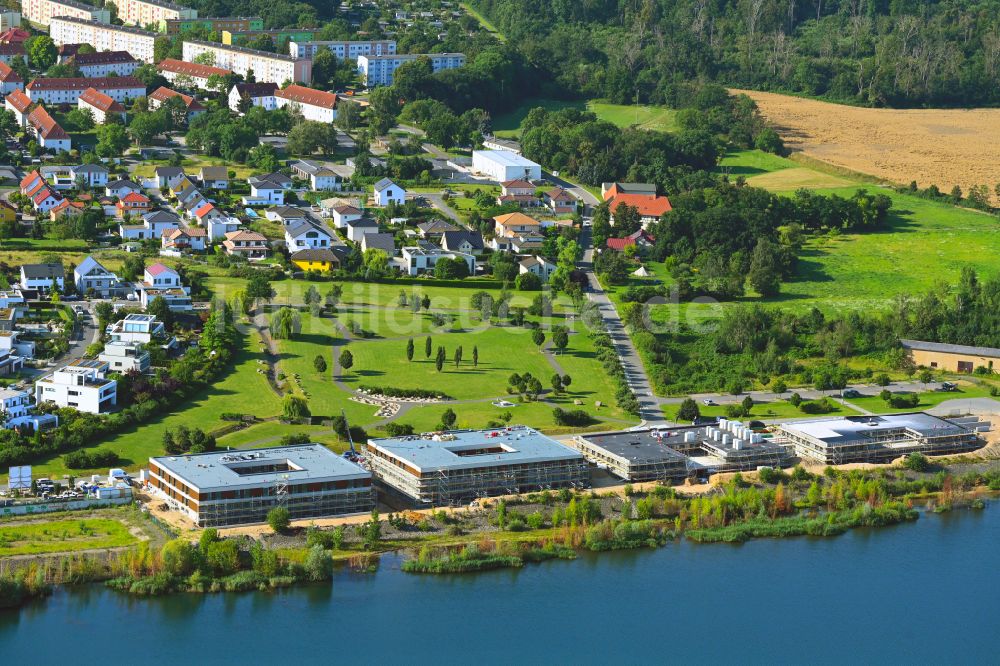 Luftbild Zwenkau - Baustelle altersgerechter Wohnanlage aiutanda Lebenspark am Zwenkauer See in Zwenkau im Bundesland Sachsen, Deutschland