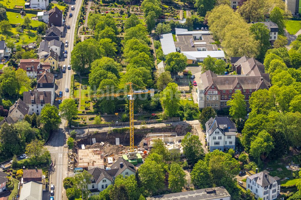 Wetter (Ruhr) aus der Vogelperspektive: Baustelle altersgerechter Wohnanlage Haus Magdalena in Wetter (Ruhr) im Bundesland Nordrhein-Westfalen, Deutschland