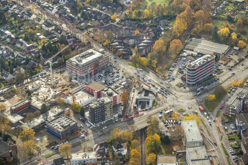 Luftbild Duisburg - Baustelle altersgerechter Wohnanlage im Ortsteil Buchholz in Duisburg im Bundesland Nordrhein-Westfalen, Deutschland