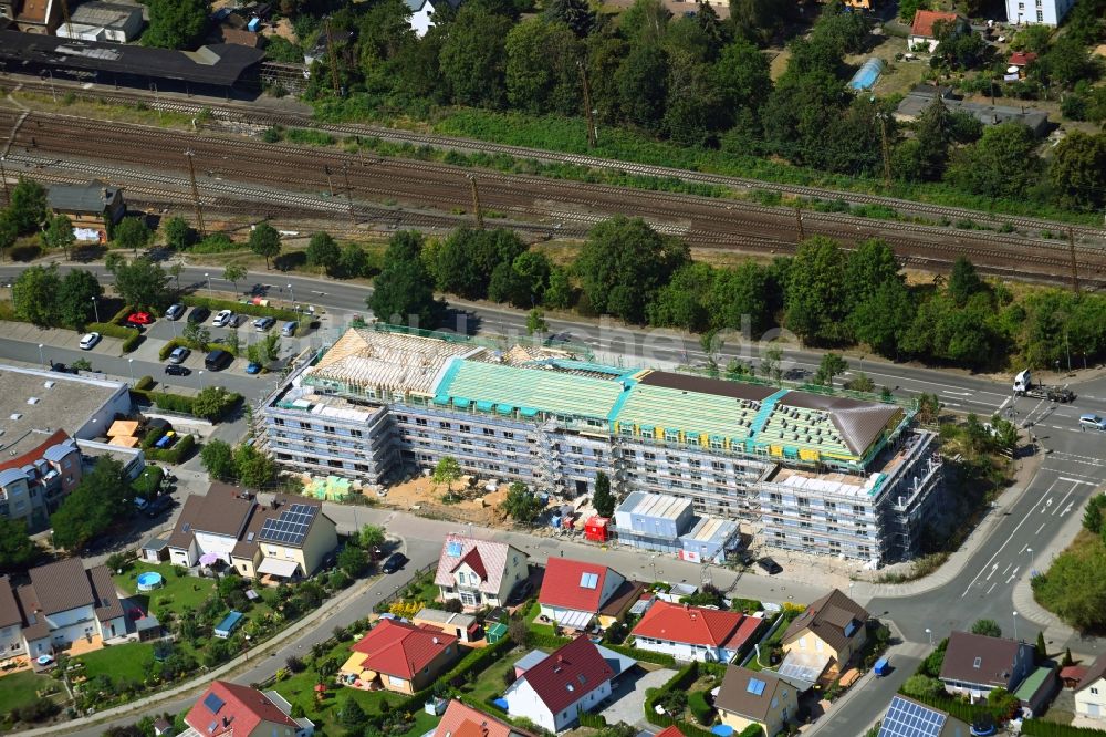 Luftaufnahme Leipzig - Baustelle altersgerechter Wohnanlage im Ortsteil Großwiederitzsch in Leipzig im Bundesland Sachsen, Deutschland