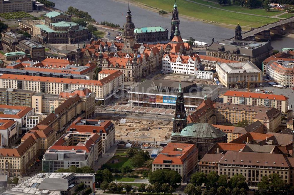 Luftaufnahme DRESDEN - Baustelle am Altmarkt Dresden