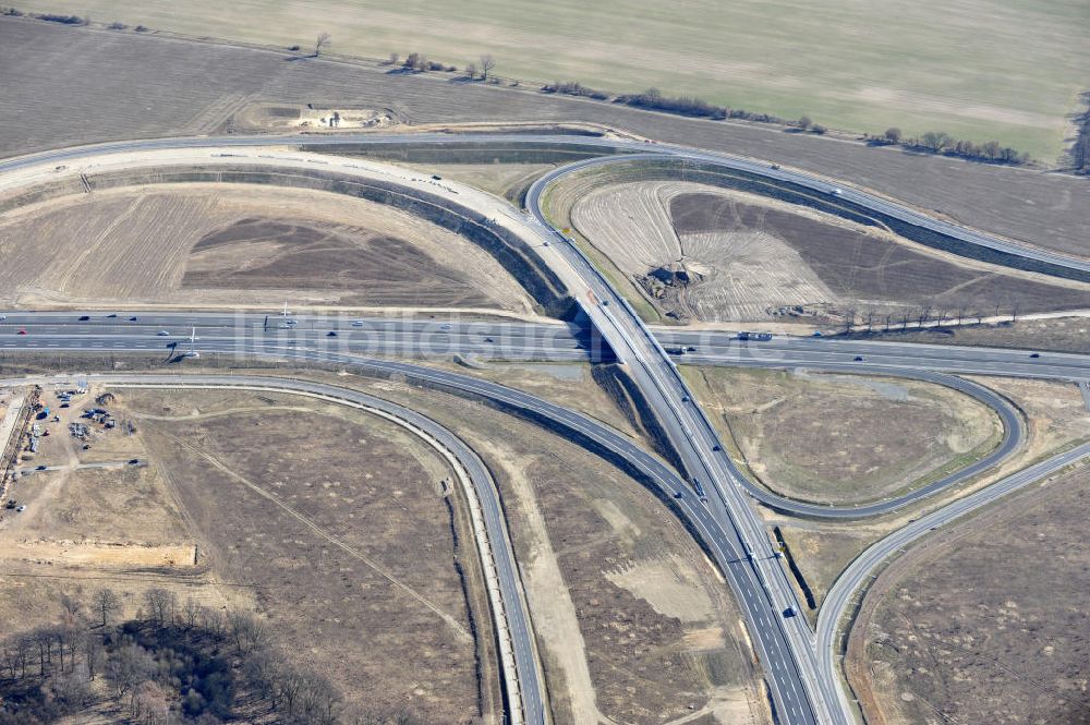 Luftaufnahme Waltersdorf - Baustelle A 113 Anschlusstelle Flughafen BBI in Waltersdorf