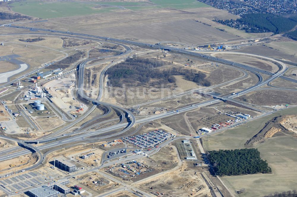 Luftbild Waltersdorf - Baustelle A 113 Anschlusstelle Flughafen BBI in Waltersdorf