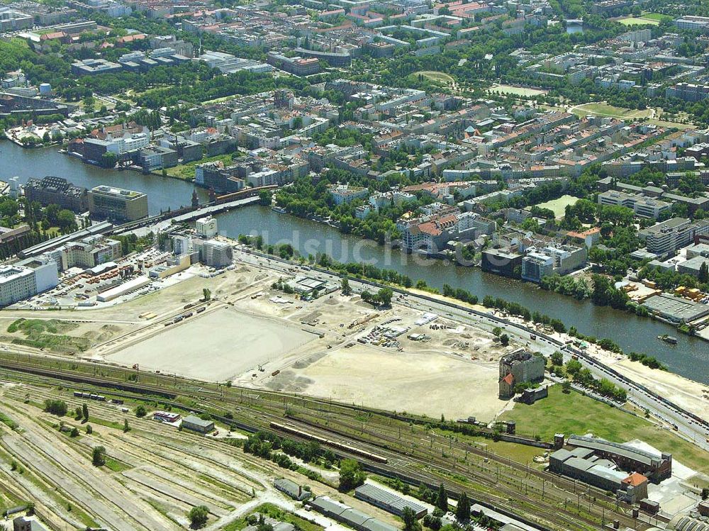 Berlin - Friedrichshain von oben - Baustelle der Anschütz Arena in Berlin-Friedrichshain