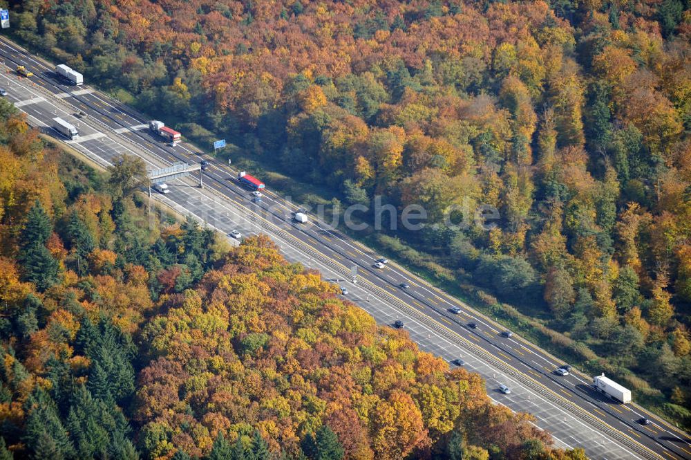 Luftbild Sinzheim - Baustelle Ausbau Autobahn A 5