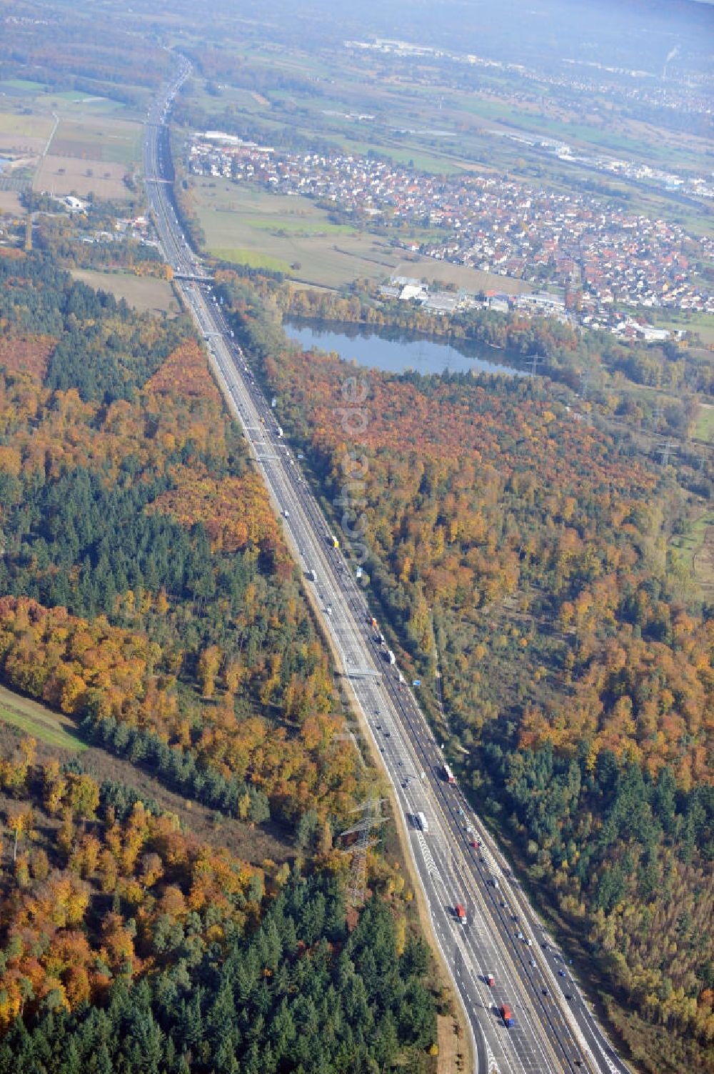 Luftbild Sinzheim - Baustelle Ausbau Autobahn A 5