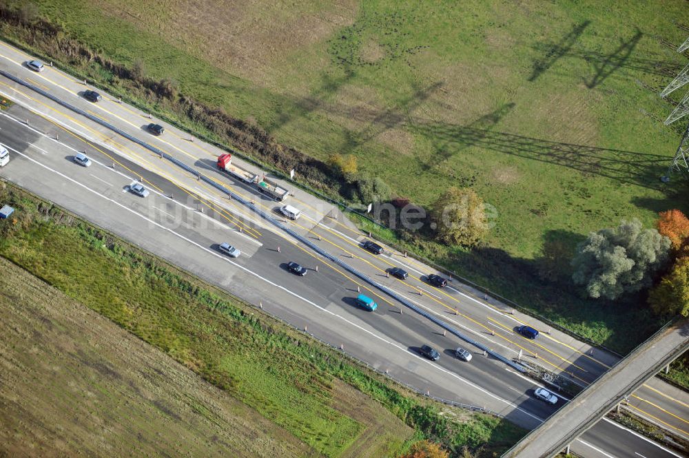 Sinzheim von oben - Baustelle Ausbau Autobahn A 5