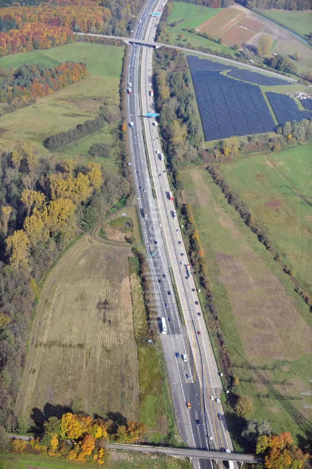 Luftbild Sinzheim - Baustelle Ausbau Autobahn A 5