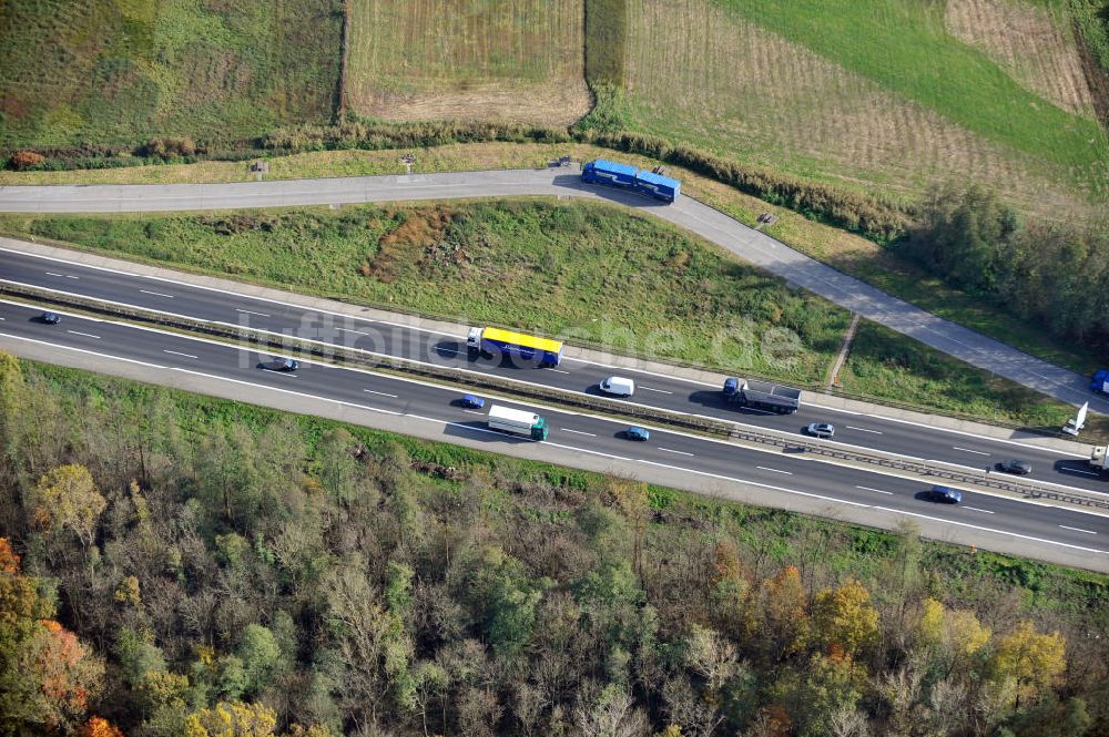 Sinzheim aus der Vogelperspektive: Baustelle Ausbau Autobahn A 5