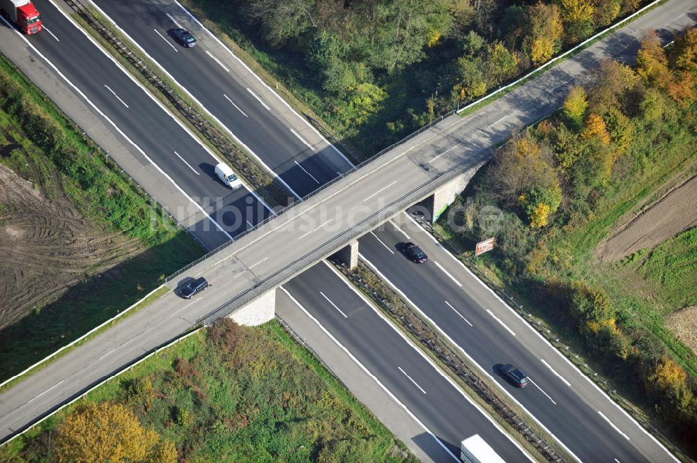 Sinzheim von oben - Baustelle Ausbau Autobahn A 5