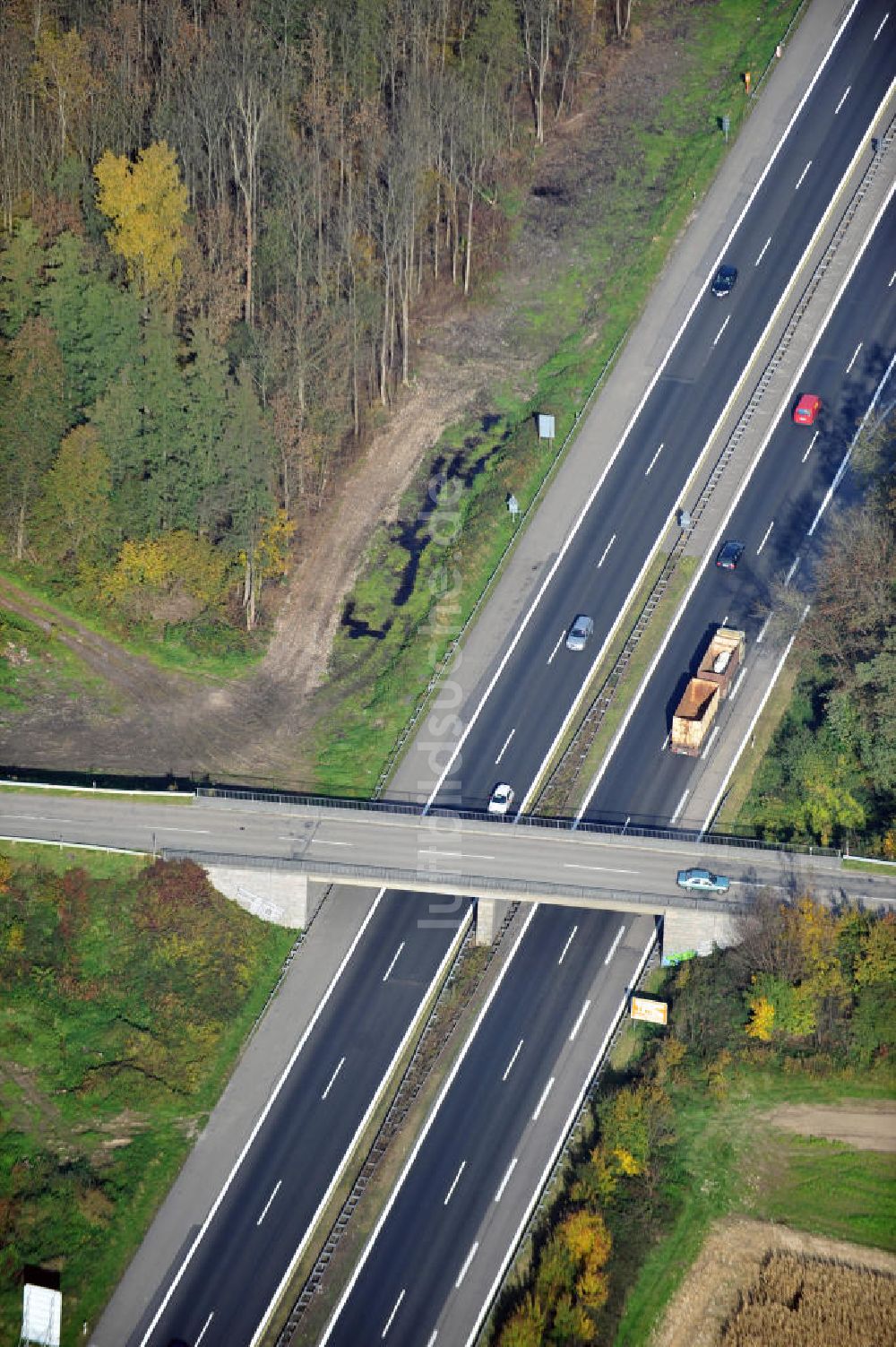 Luftaufnahme Sinzheim - Baustelle Ausbau Autobahn A 5