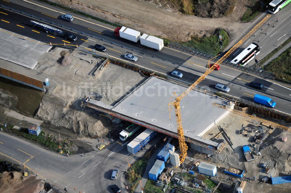 Achern von oben - Baustelle Ausbau Autobahn A 5