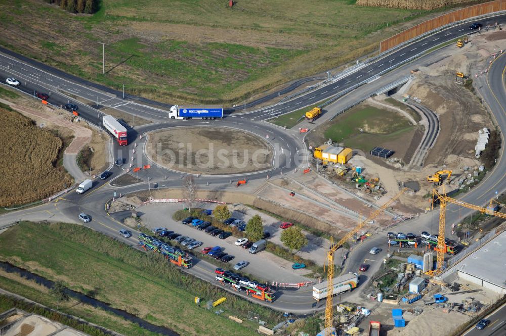 Luftaufnahme Achern - Baustelle Ausbau Autobahn A 5