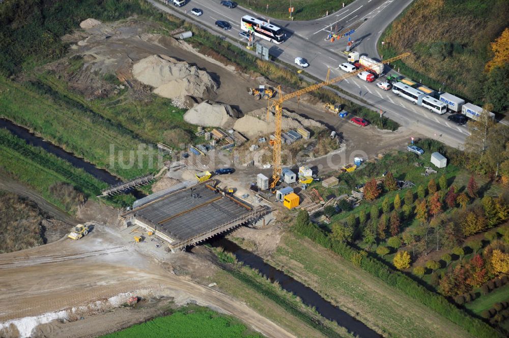 Achern aus der Vogelperspektive: Baustelle Ausbau Autobahn A 5