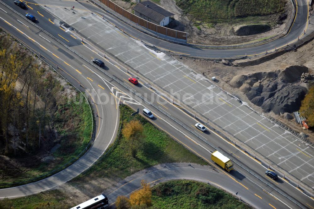 Achern aus der Vogelperspektive: Baustelle Ausbau Autobahn A 5