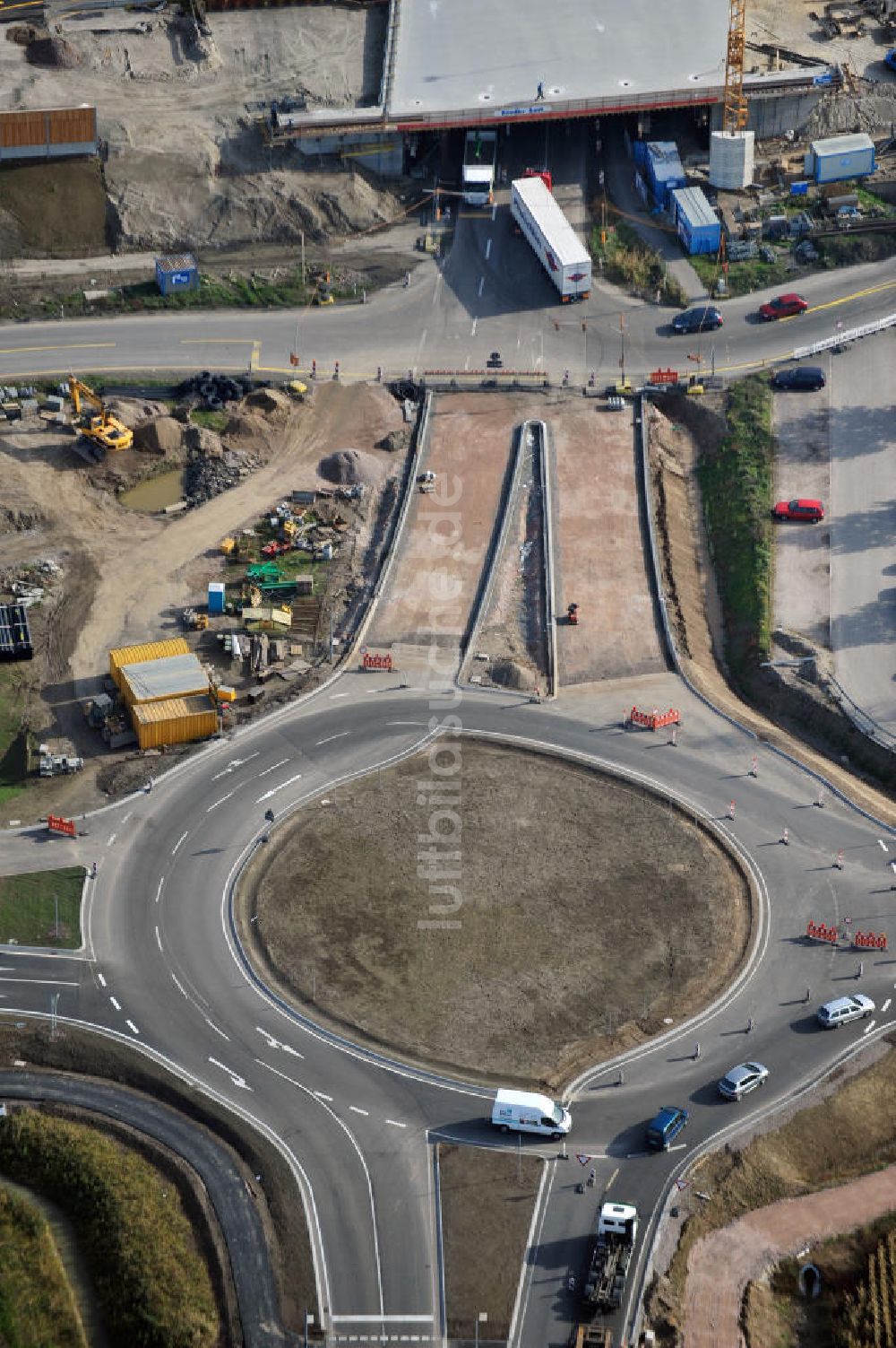 Achern aus der Vogelperspektive: Baustelle Ausbau Autobahn A 5