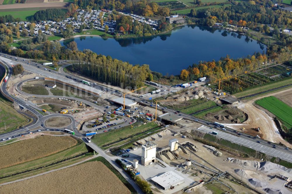 Achern aus der Vogelperspektive: Baustelle Ausbau Autobahn A 5