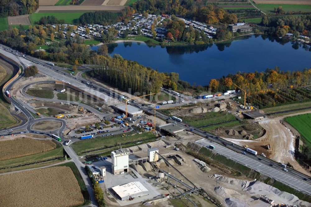 Luftbild Achern - Baustelle Ausbau Autobahn A 5