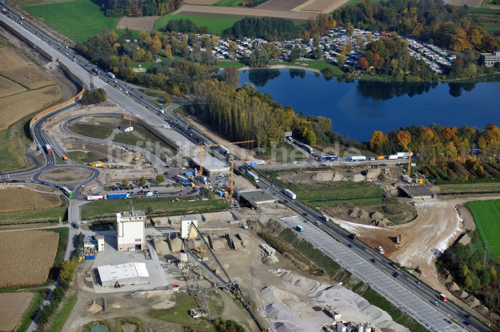 Luftaufnahme Achern - Baustelle Ausbau Autobahn A 5