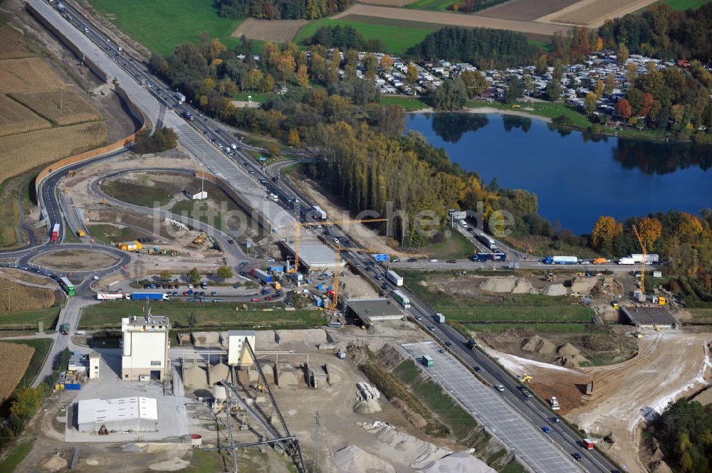 Achern aus der Vogelperspektive: Baustelle Ausbau Autobahn A 5