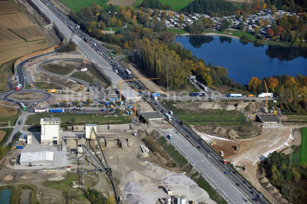 Luftbild Achern - Baustelle Ausbau Autobahn A 5