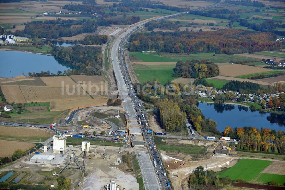 Luftbild Achern - Baustelle Ausbau Autobahn A 5