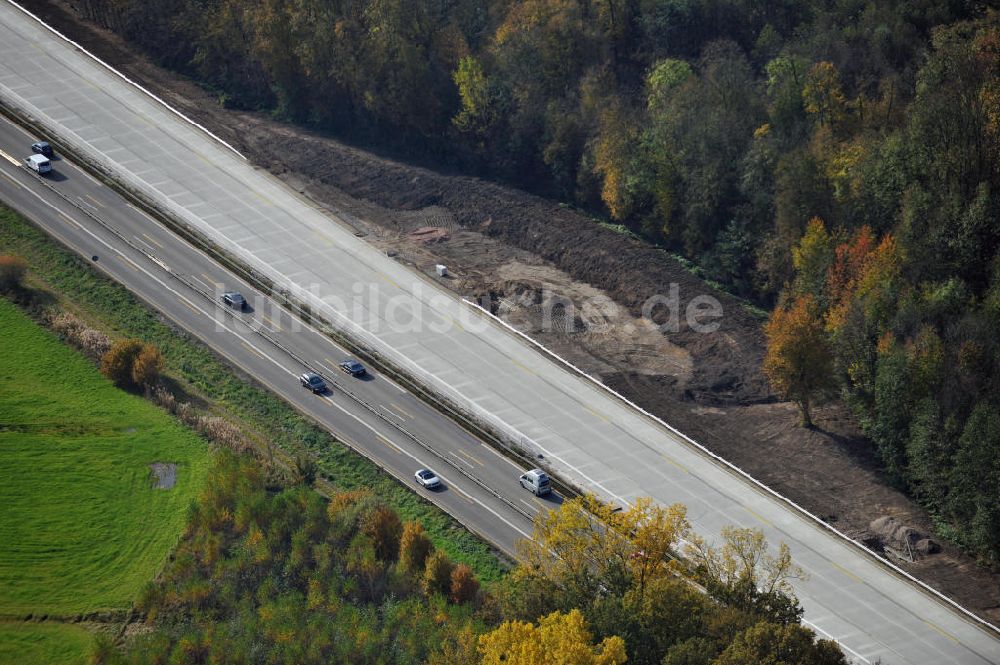 Achern aus der Vogelperspektive: Baustelle Ausbau Autobahn A 5