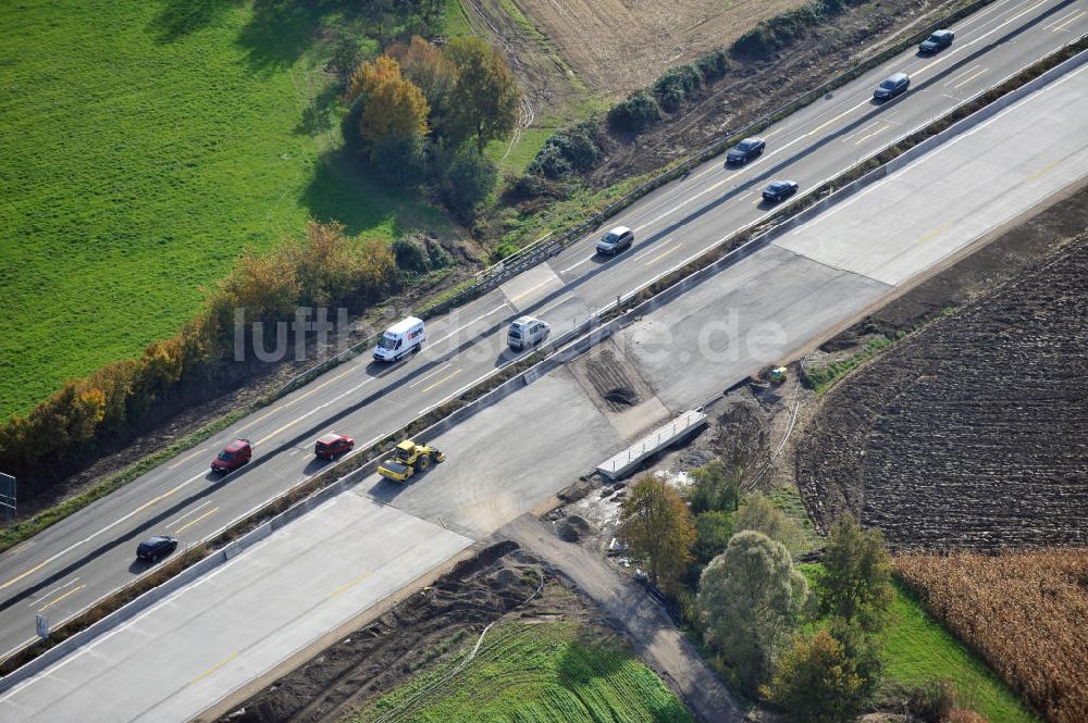 Luftbild Achern - Baustelle Ausbau Autobahn A 5