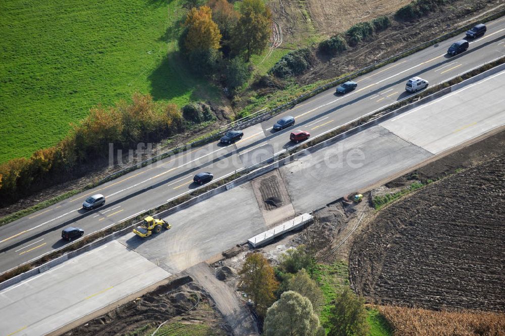 Luftaufnahme Achern - Baustelle Ausbau Autobahn A 5