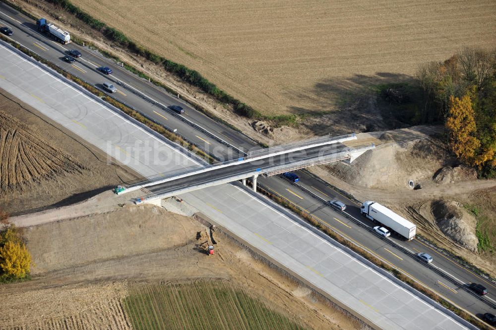 Luftbild Achern - Baustelle Ausbau Autobahn A 5