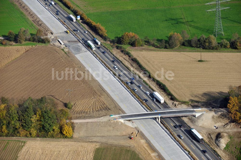 Luftaufnahme Achern - Baustelle Ausbau Autobahn A 5