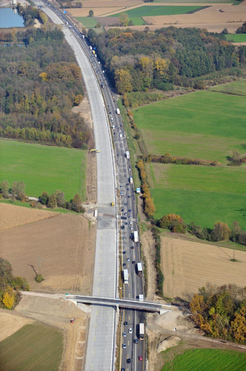 Achern aus der Vogelperspektive: Baustelle Ausbau Autobahn A 5