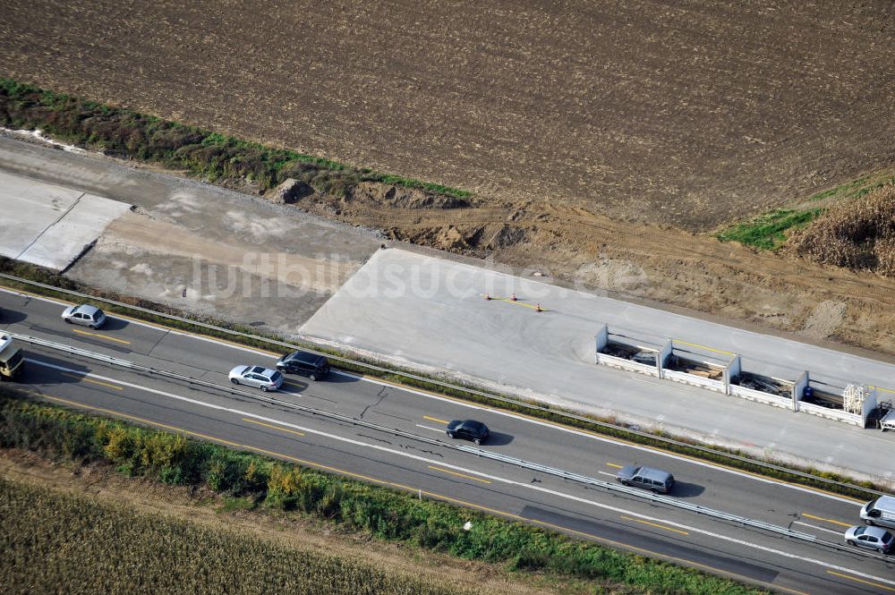 Luftbild Achern - Baustelle Ausbau Autobahn A 5