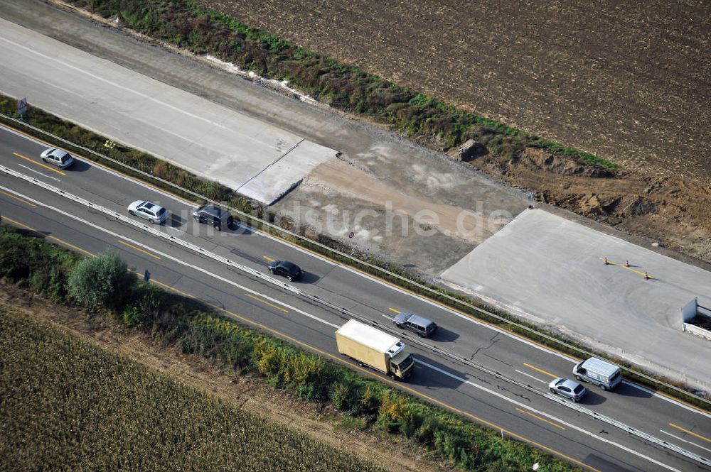 Luftaufnahme Achern - Baustelle Ausbau Autobahn A 5