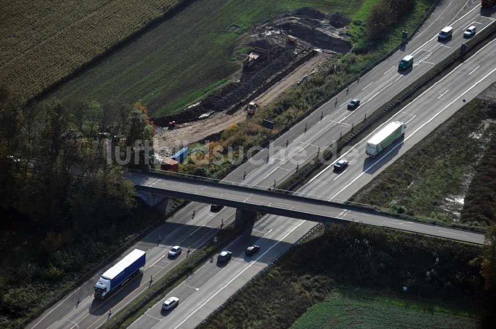 Luftbild Achern - Baustelle Ausbau Autobahn A 5