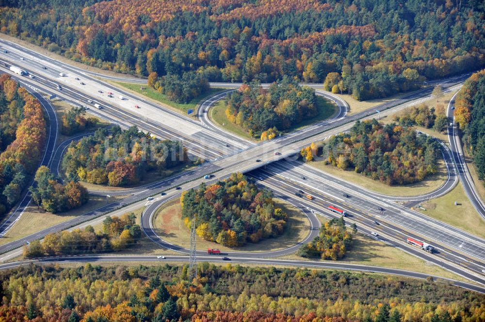 Sinzheim von oben - Baustelle Ausbau Autobahn A 5