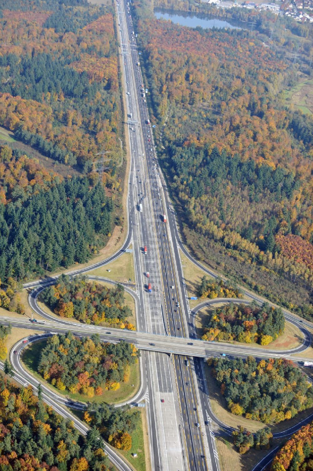 Luftaufnahme Sinzheim - Baustelle Ausbau Autobahn A 5