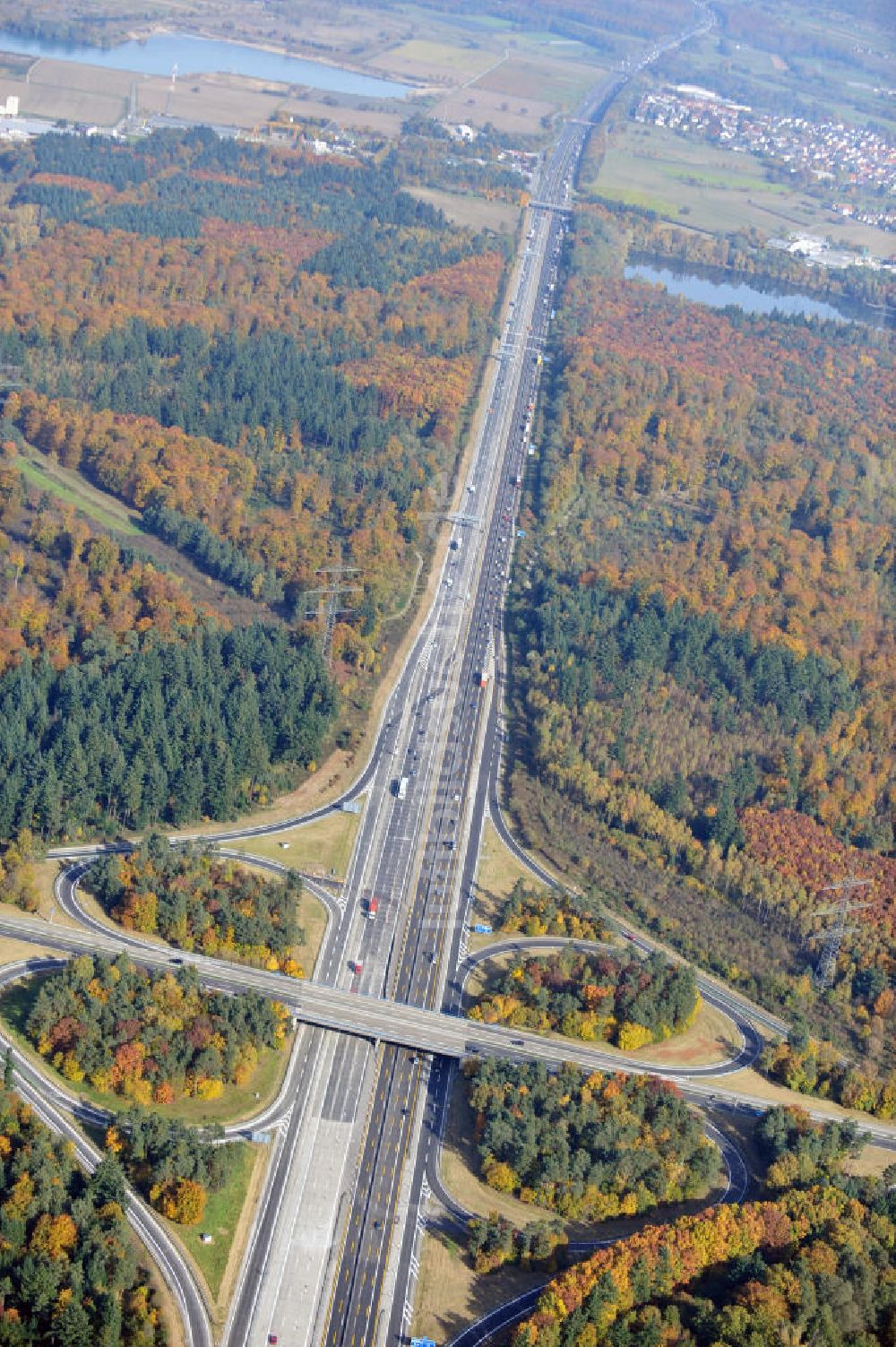 Luftbild Sinzheim - Baustelle Ausbau Autobahn A 5