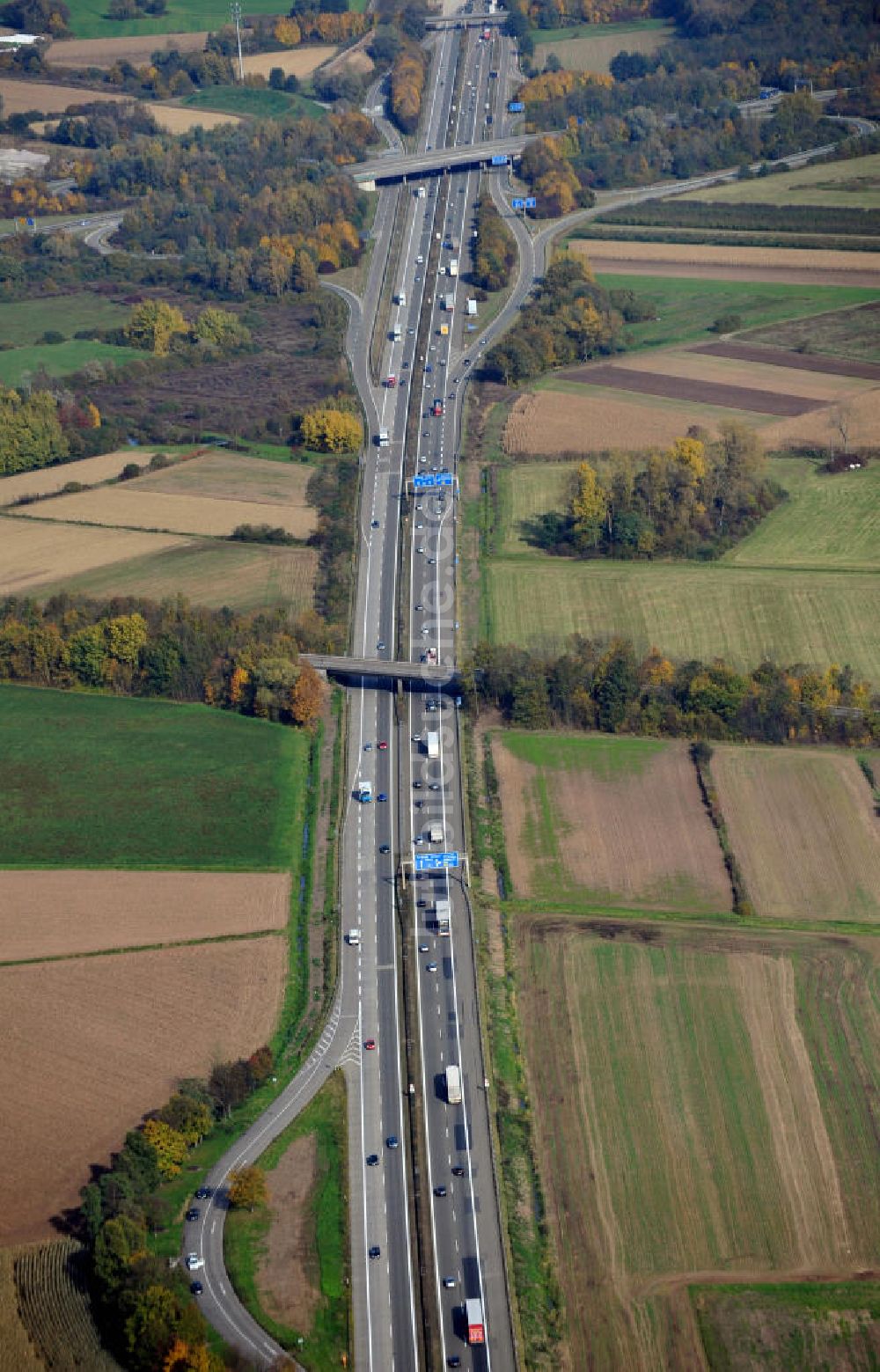 Appenweier aus der Vogelperspektive: Baustelle Ausbau Autobahn A 5