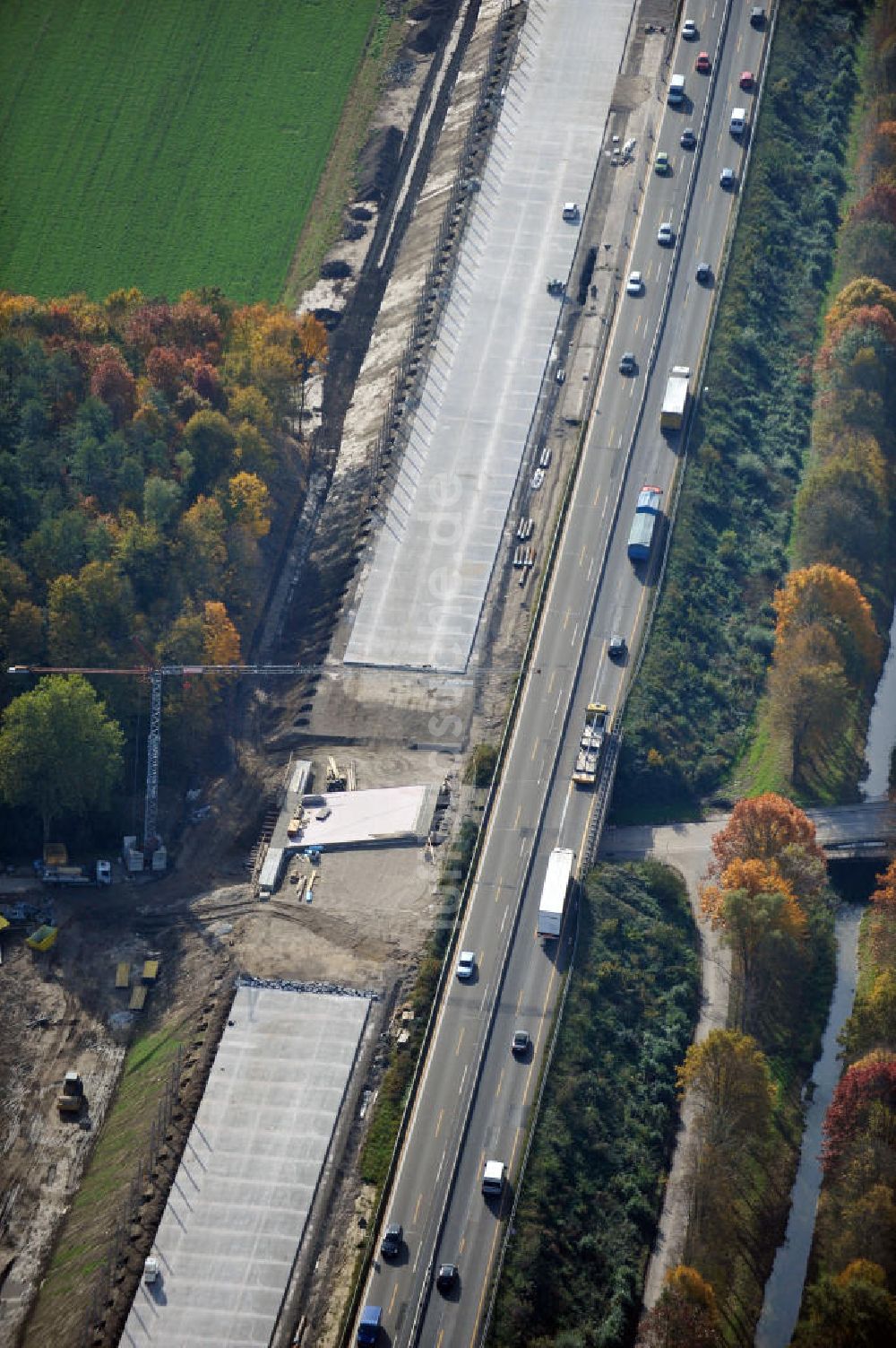 Luftbild Bühl-Balzhofen - Baustelle Ausbau Autobahn A 5