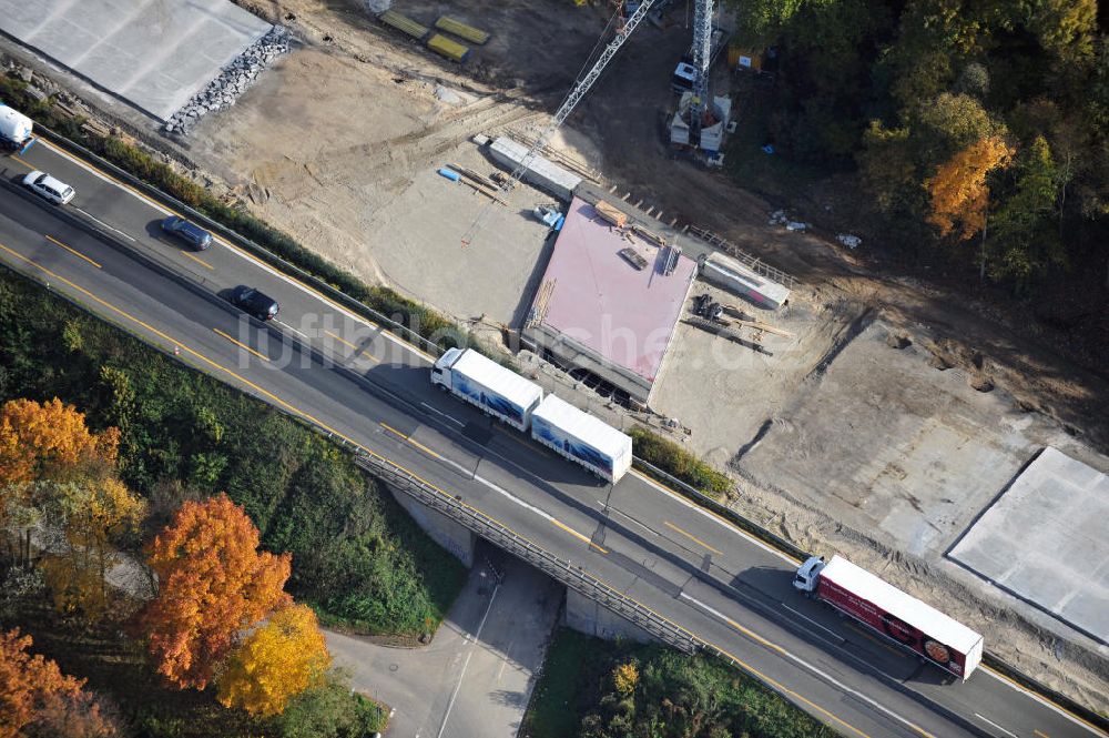 Bühl-Balzhofen aus der Vogelperspektive: Baustelle Ausbau Autobahn A 5