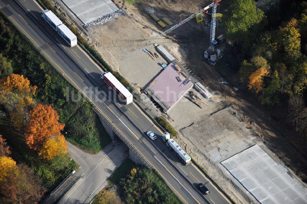 Luftbild Bühl-Balzhofen - Baustelle Ausbau Autobahn A 5