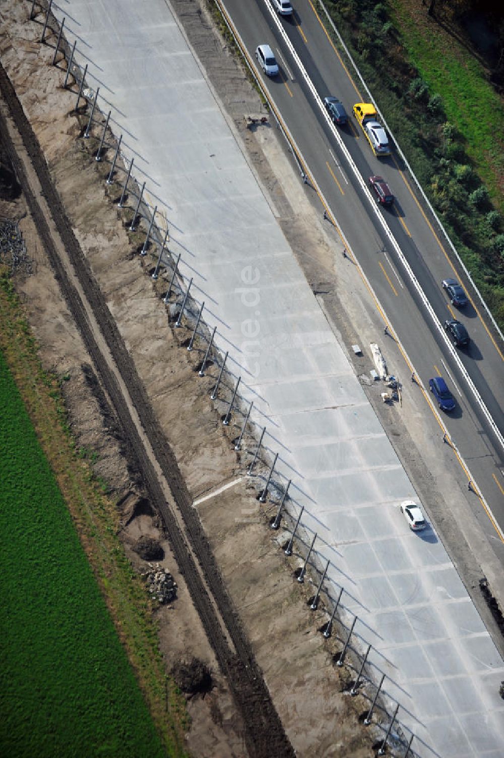 Bühl-Balzhofen aus der Vogelperspektive: Baustelle Ausbau Autobahn A 5