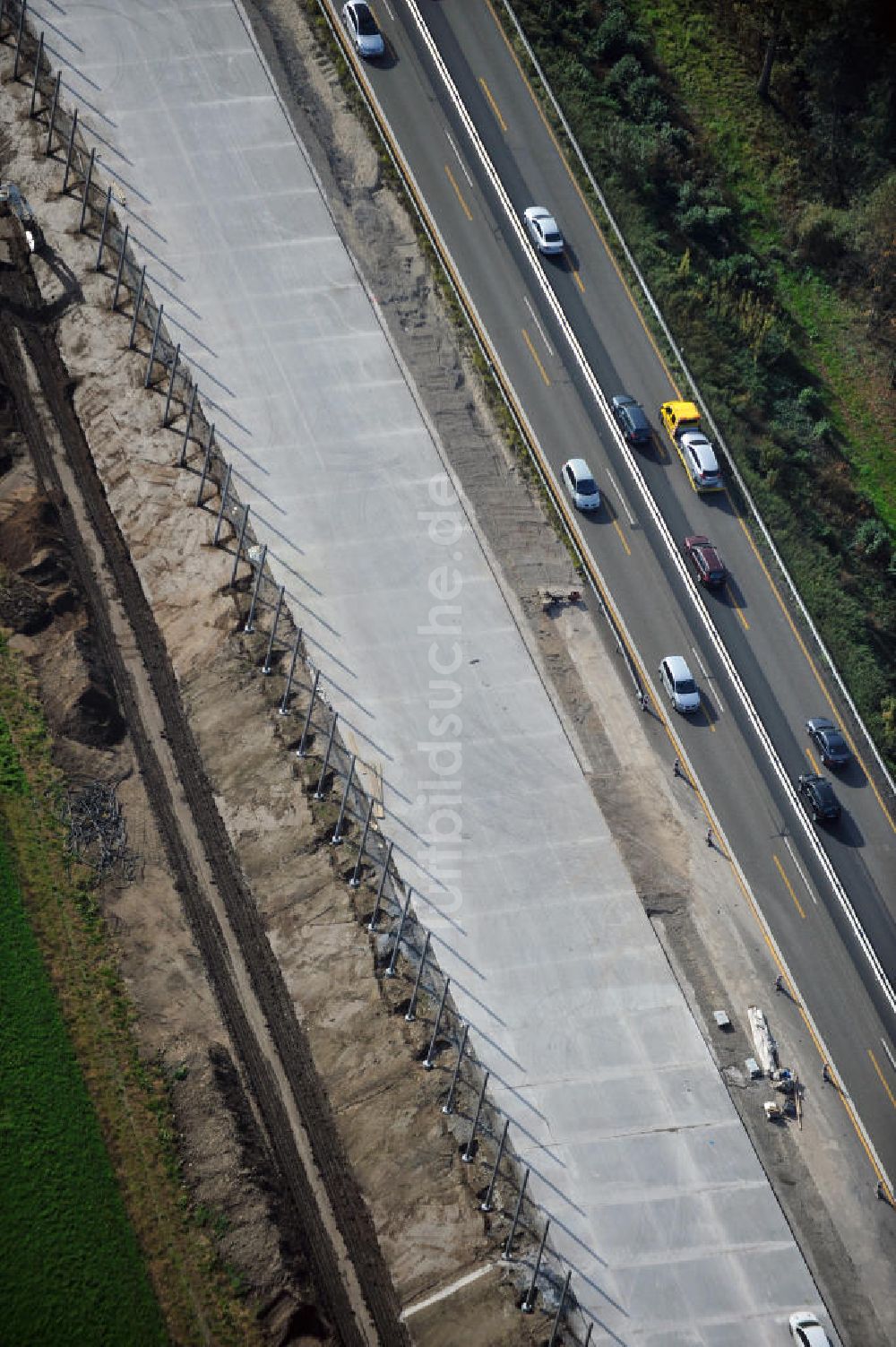 Luftbild Bühl-Balzhofen - Baustelle Ausbau Autobahn A 5