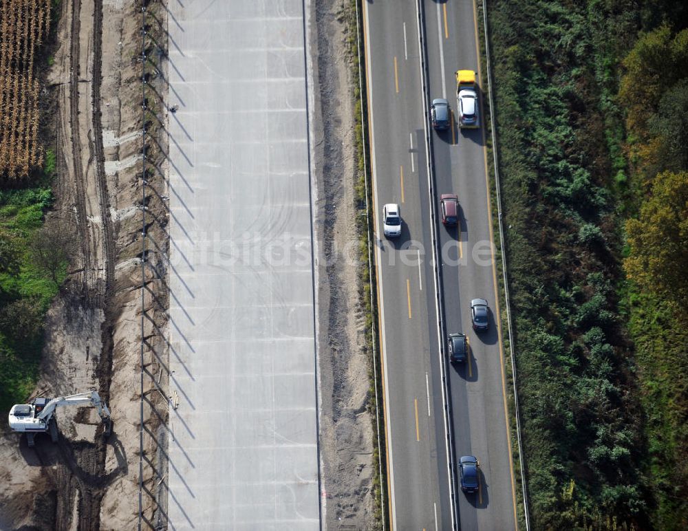 Bühl-Balzhofen von oben - Baustelle Ausbau Autobahn A 5